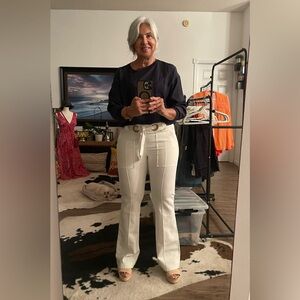 White Pants Fil du Fil with belt from Brazil